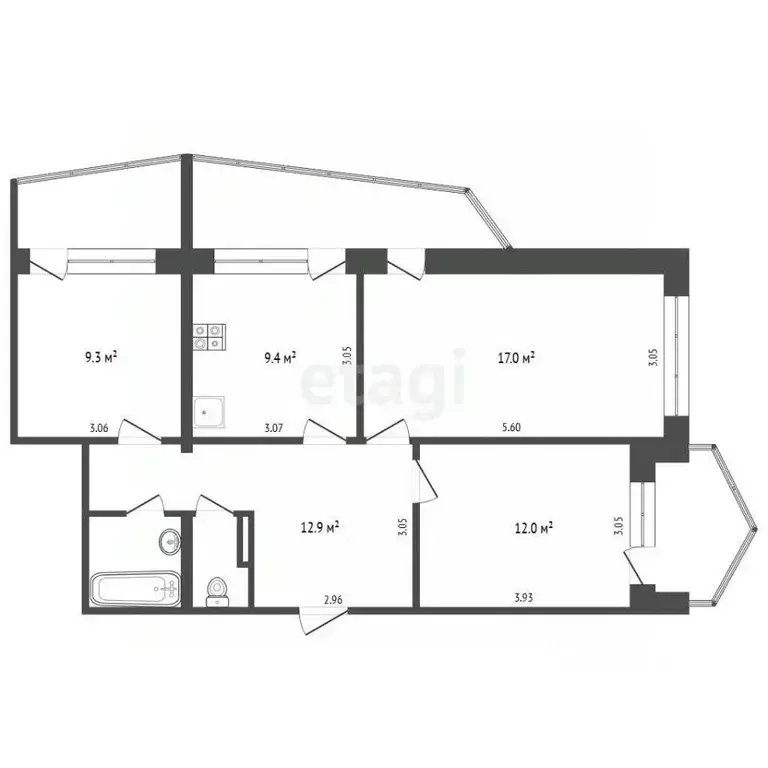 3-к кв. Крым, Алушта ул. Богдана Хмельницкого (70.7 м) - Фото 2