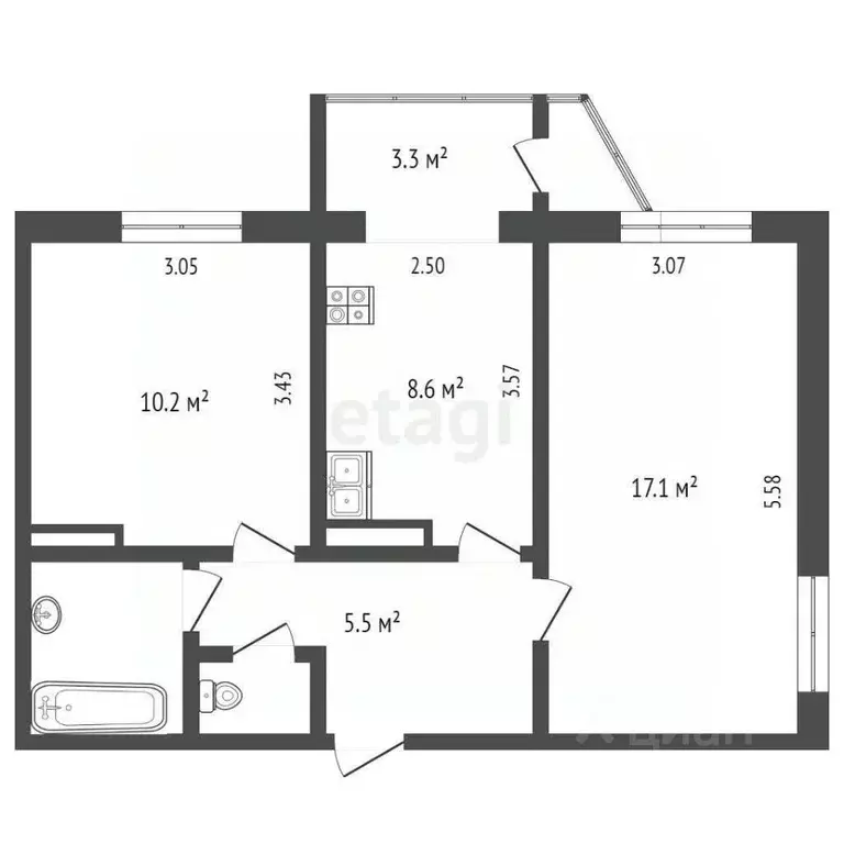 2-к кв. Камчатский край, Петропавловск-Камчатский Кавказская ул., 20 ... - Фото 2