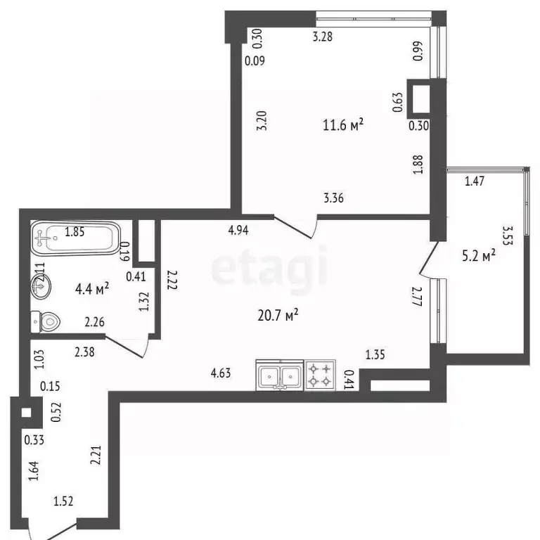 1-к кв. Санкт-Петербург Пулковское ш., 14с6 (41.9 м) - Фото 1