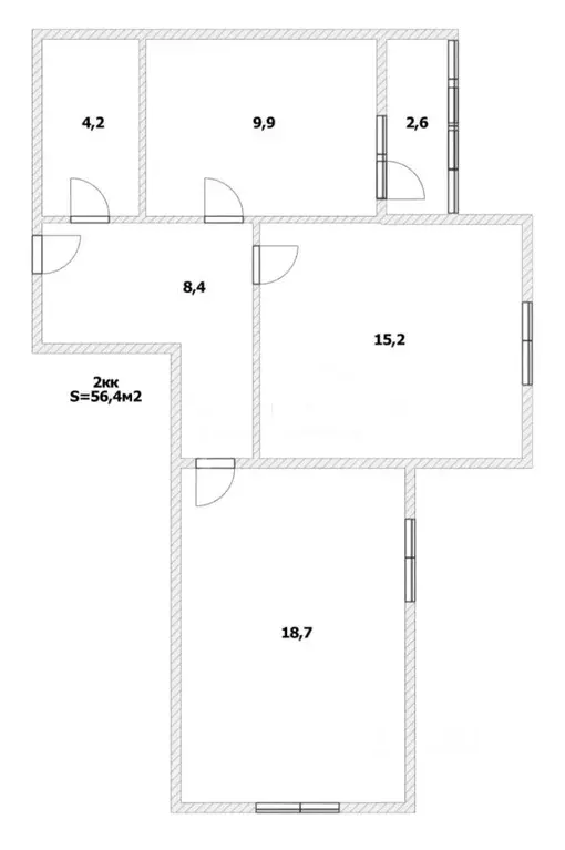 2-к кв. Калининградская область, Калининград Печатная ул., 21В (56.4 ... - Фото 2