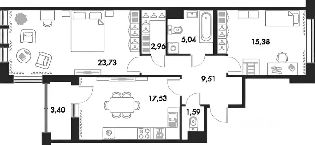 2-к кв. Санкт-Петербург Петровский просп., 22к2 (76.1 м) - Фото 2