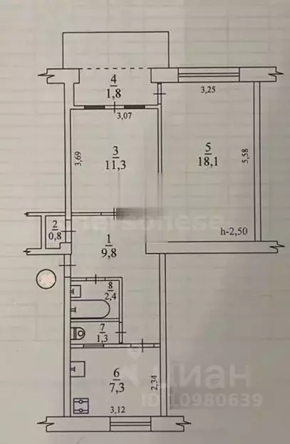 2-к кв. Севастополь ул. Боцманская, 3 (54.3 м) - Фото 1