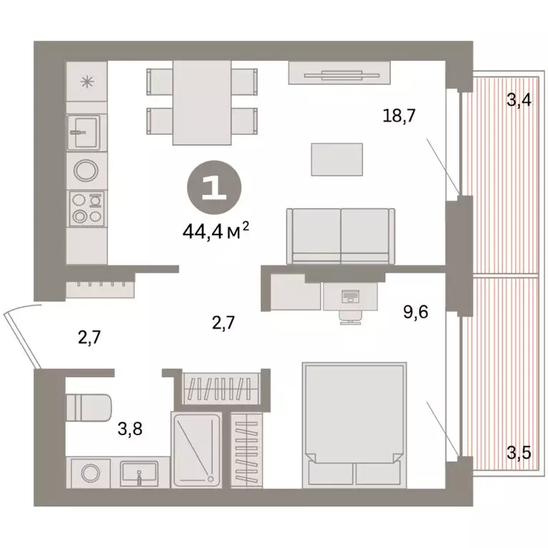 1-комнатная квартира: Екатеринбург, жилой район Сортировочный, ... - Фото 1