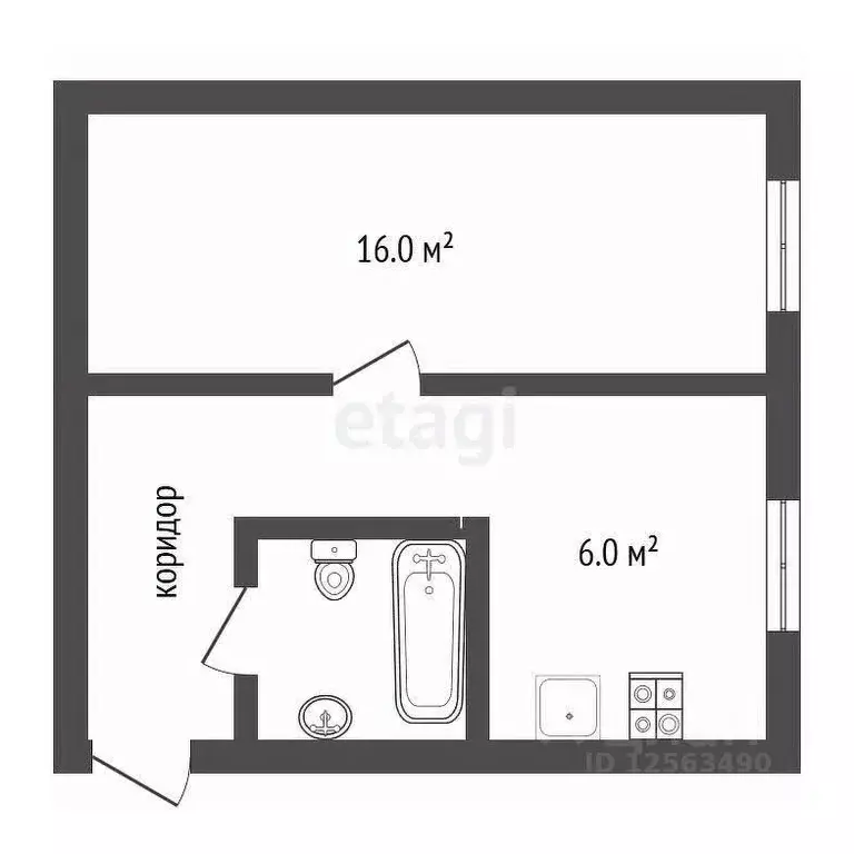 1-к кв. Воронежская область, Воронеж Ростовская ул., 50 (30.3 м) - Фото 1