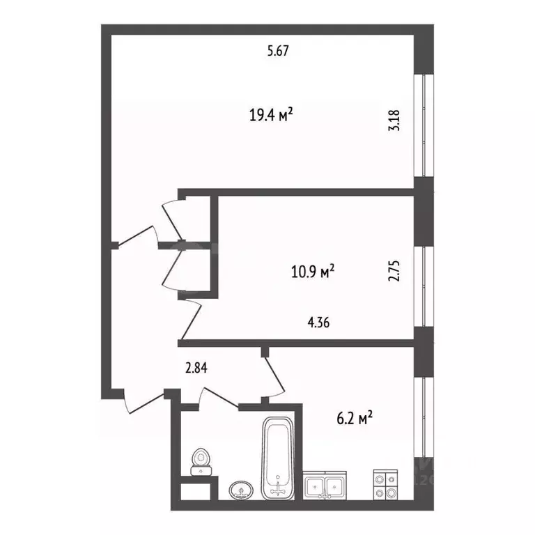 2-к кв. Москва ул. Молдагуловой, 18К2 (45.3 м) - Фото 0