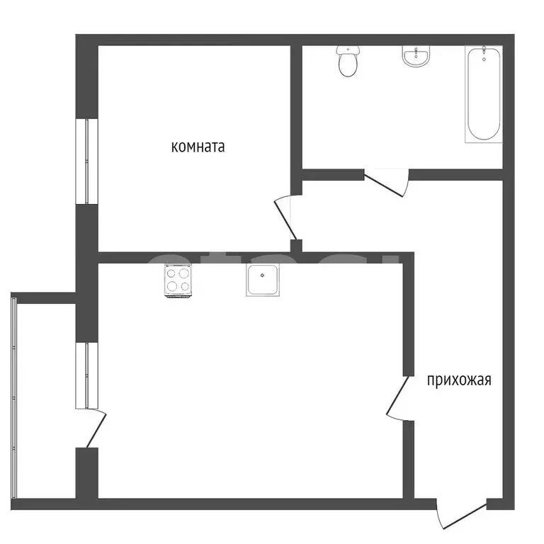 1-комнатная квартира: Тобольск, 15-й микрорайон, 18 (37 м) - Фото 0