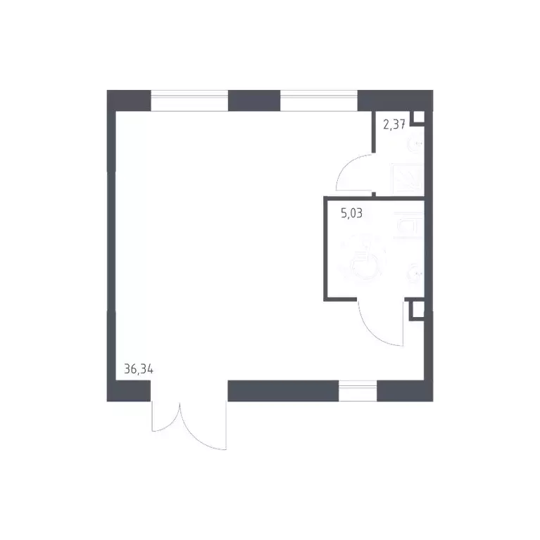 Помещение свободного назначения (43.74 м) - Фото 1