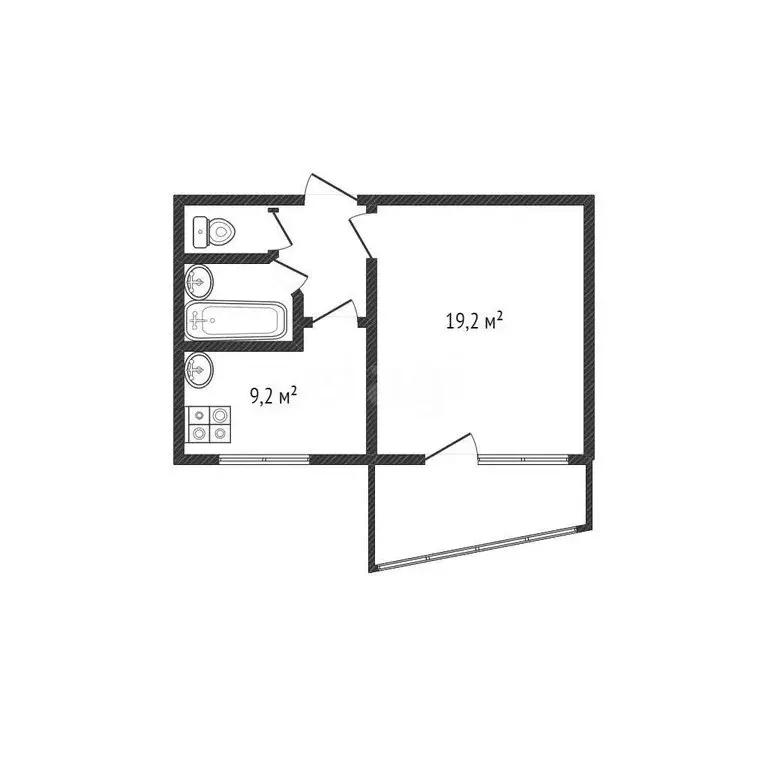 1-комнатная квартира: Белгород, Славянская улица, 9 (37 м) - Фото 1
