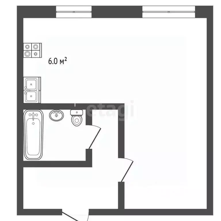 Студия Архангельская область, Архангельск ул. Тимме, 6к3 (28.5 м) - Фото 1