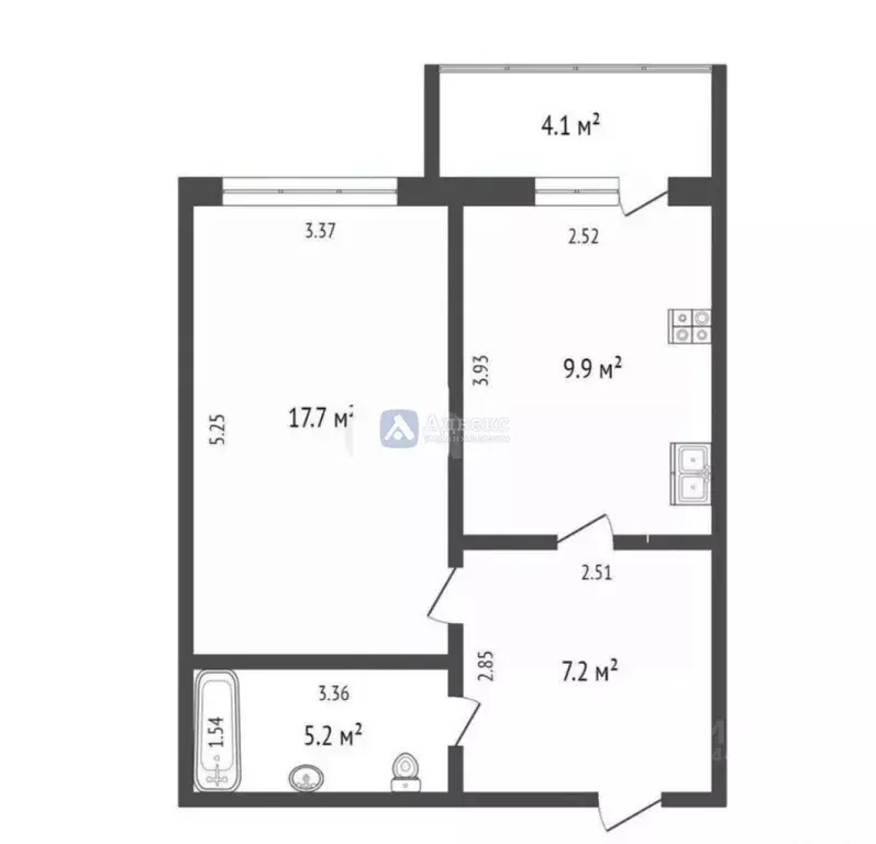 1-к кв. Тюменская область, Тюмень Широтная ул., 158 (40.0 м) - Фото 2