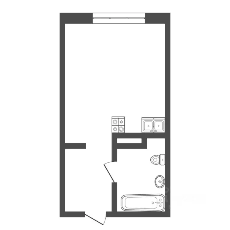 Студия Тюменская область, Тюмень ул. Андрея Кореневского, 11 (20.6 м) - Фото 2