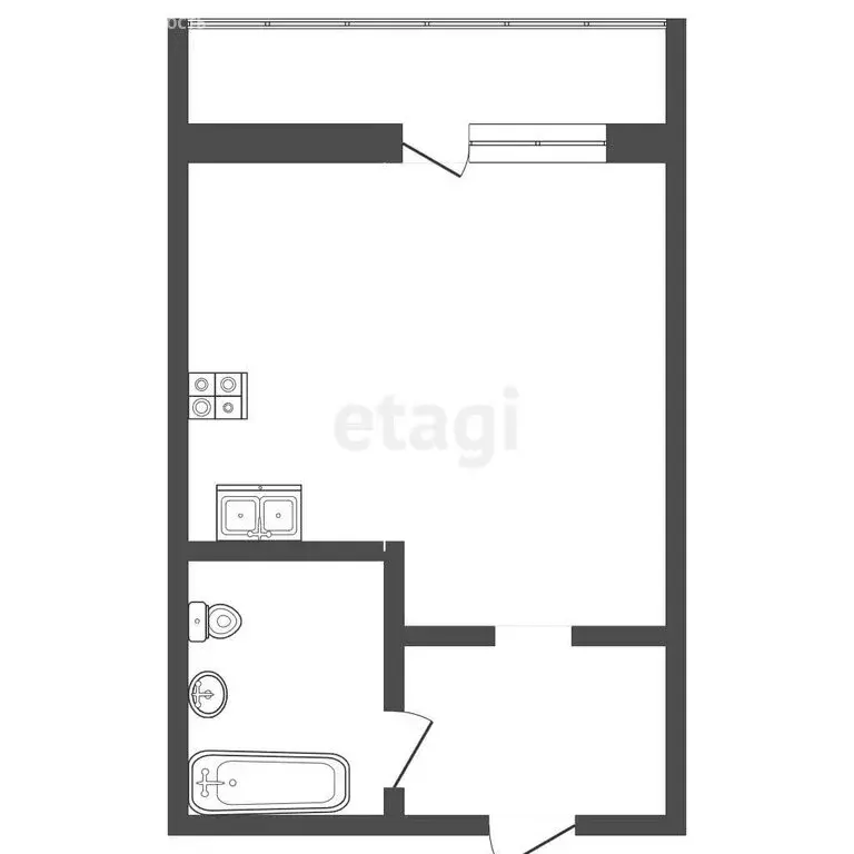 Квартира-студия: Миасс, бульвар И.И. Седова, 7 (23.7 м) - Фото 1