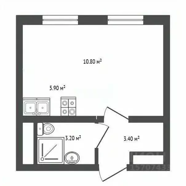 Студия Ленинградская область, Всеволожское городское поселение, пос. ... - Фото 1