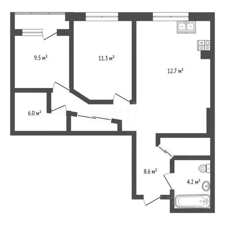 3-к кв. Краснодарский край, Новороссийск ул. Конституции, 11А (52.3 м) - Фото 2