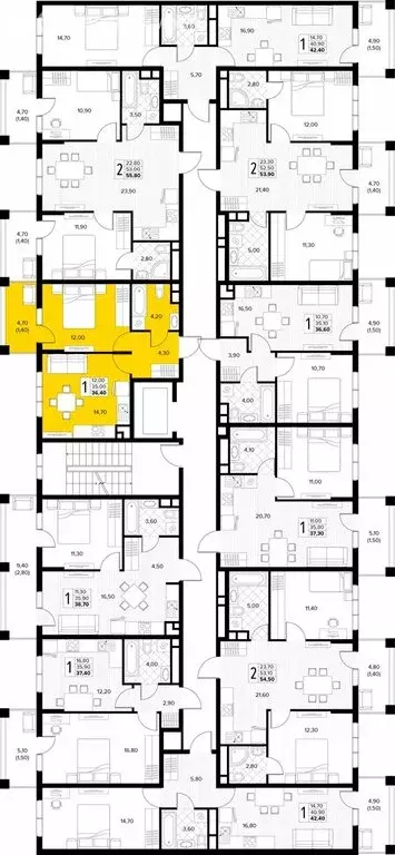 1-комнатная квартира: Сукко, жилой комплекс Кипарис (36.4 м) - Фото 2
