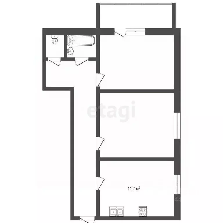 2-к кв. Ростовская область, Таганрог ул. Лизы Чайкиной, 57 (51.0 м) - Фото 1