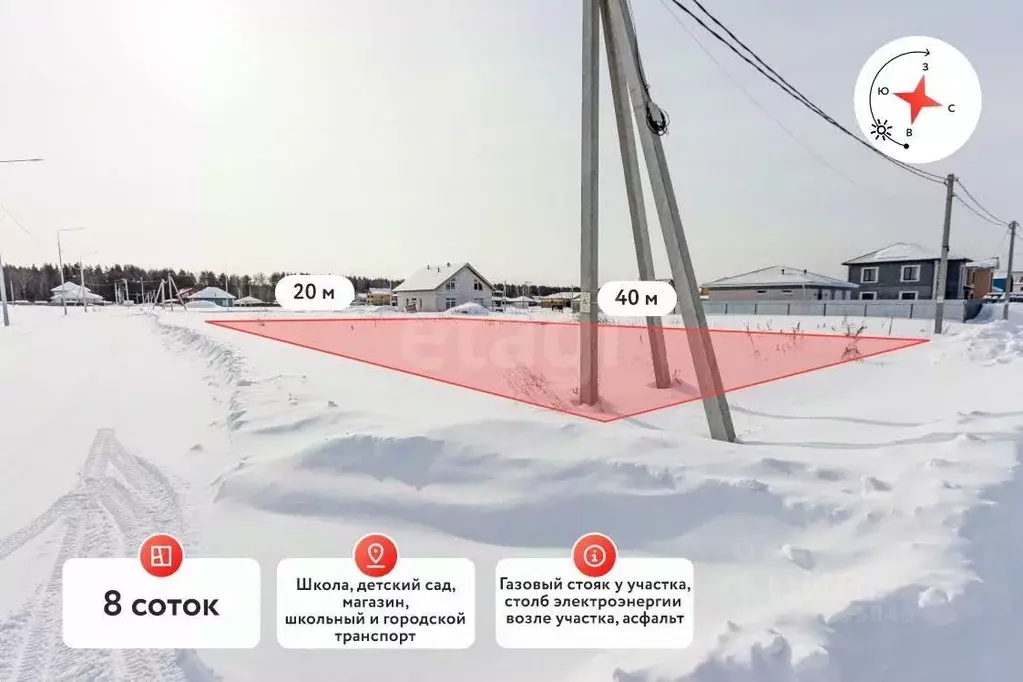 Участок в Тюменская область, Тюменский муниципальный округ, д. ... - Фото 1