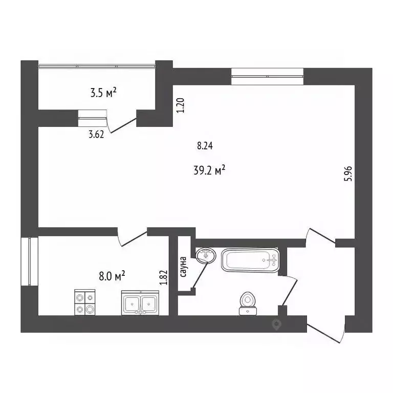 1-к кв. Тюменская область, Тюмень Харьковская ул., 68 (47.1 м) - Фото 2