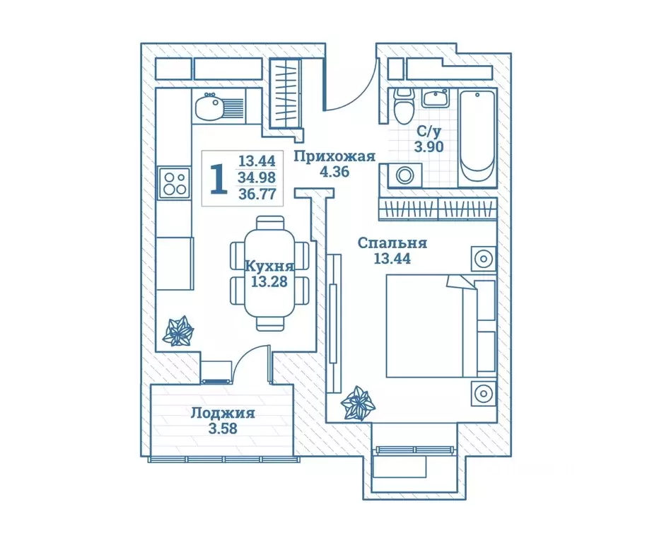 1-к кв. Московская область, Щелково городской округ, Монино пгт ... - Фото 1