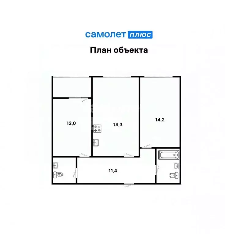 2-к кв. Свердловская область, Екатеринбург ул. Металлургов, 63/2 (62.4 ... - Фото 2