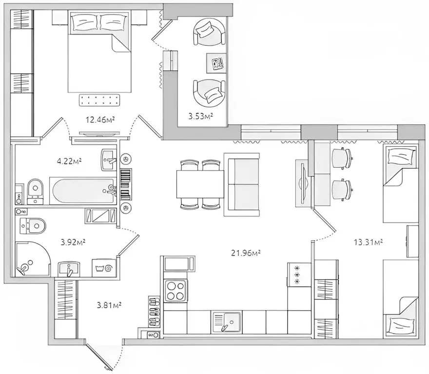 2-к кв. Санкт-Петербург Белоостровская ул., 10к1 (65.0 м) - Фото 2