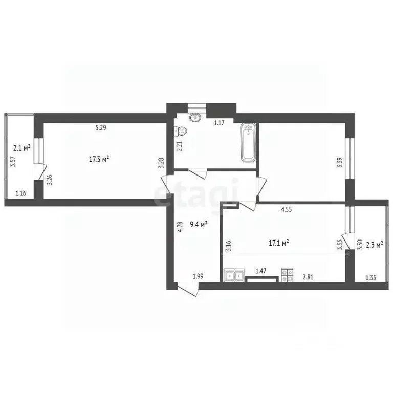 2-к кв. Калининградская область, Калининград Артиллерийская ул., 73 ... - Фото 1