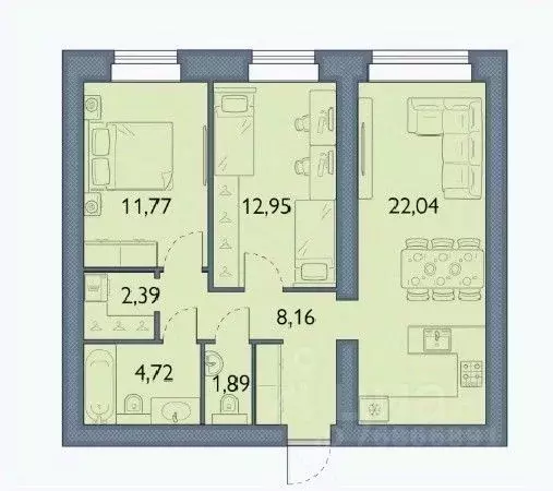 2-к кв. Брянская область, Брянский район, пос. Мичуринский, ... - Фото 1