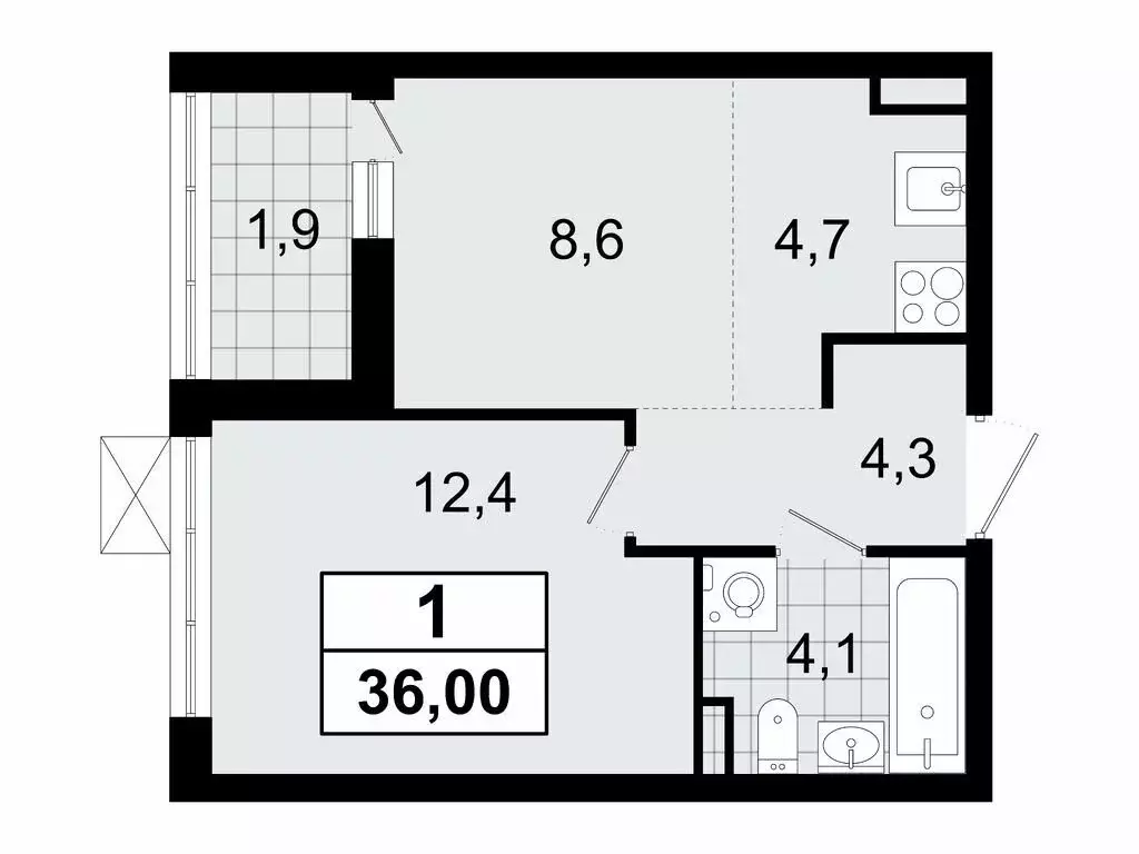 2-комнатная квартира: Всеволожск, микрорайон Южный, 3.2 (36 м) - Фото 0