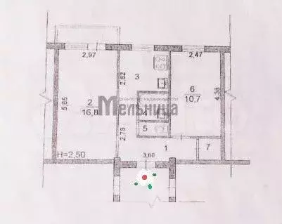 2-к. квартира, 43,8 м, 2/5 эт. - Фото 0