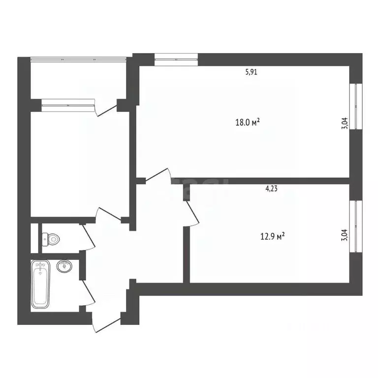 2-к кв. Амурская область, Благовещенск Институтская ул., 30/2 (54.0 м) - Фото 1