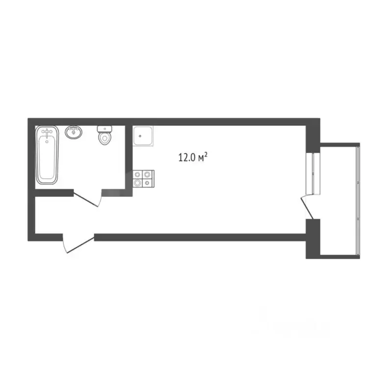 Студия Тюменская область, Тюмень ул. Новоселов, 111 (23.0 м) - Фото 1