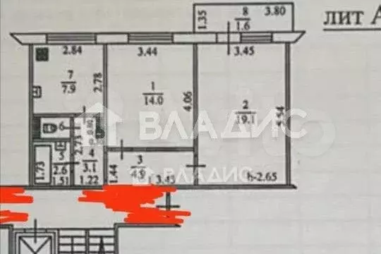 2-к. квартира, 53 м, 3/9 эт. - Фото 0