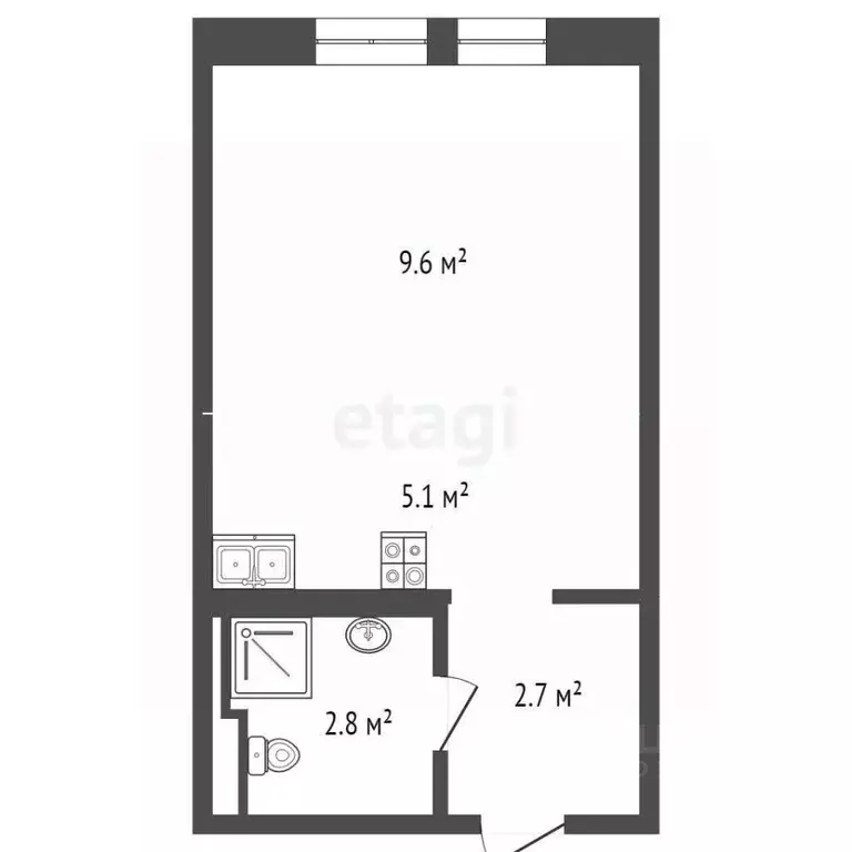 студия московская область, люберцы ул. 8 марта, 18к3 (20.0 м) - Фото 1