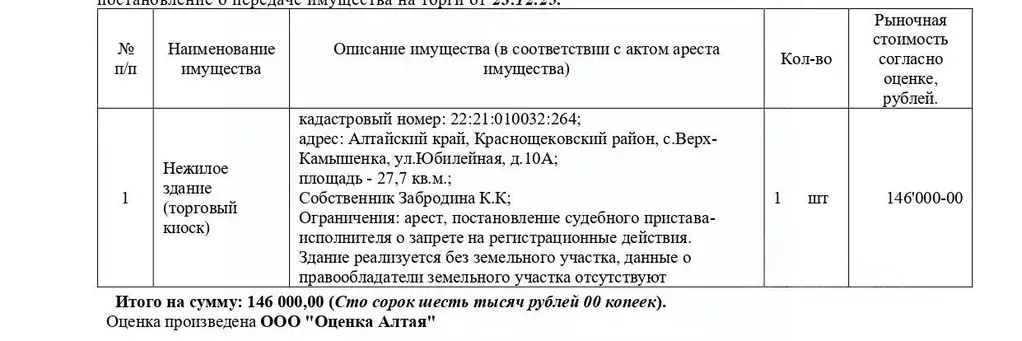 Помещение свободного назначения в Алтайский край, Краснощековский ... - Фото 1