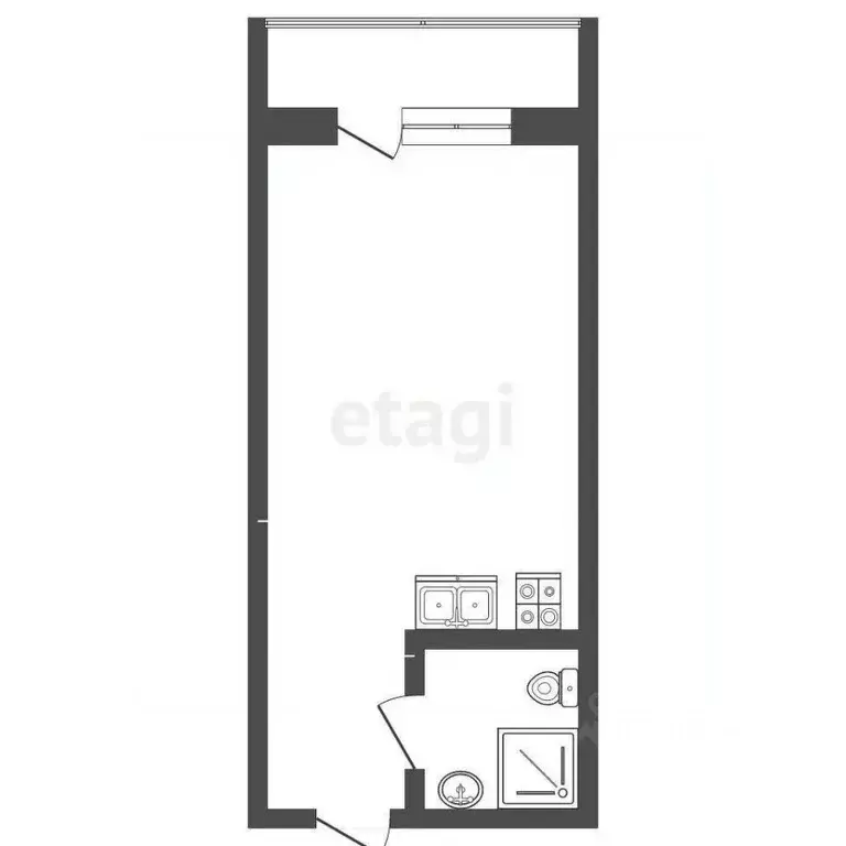 Студия Ханты-Мансийский АО, Сургут тракт Тюменский, 6/1 (23.6 м) - Фото 2