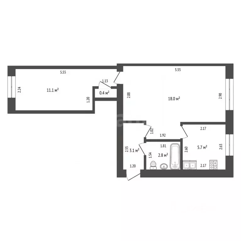 2-к кв. Башкортостан, Стерлитамак Фестивальная ул., 7 (41.1 м) - Фото 1