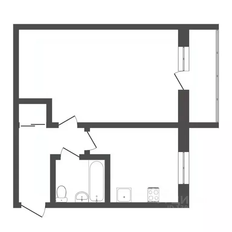 1-к кв. Тюменская область, Тюмень Барнаульская ул., 40 (34.0 м) - Фото 1