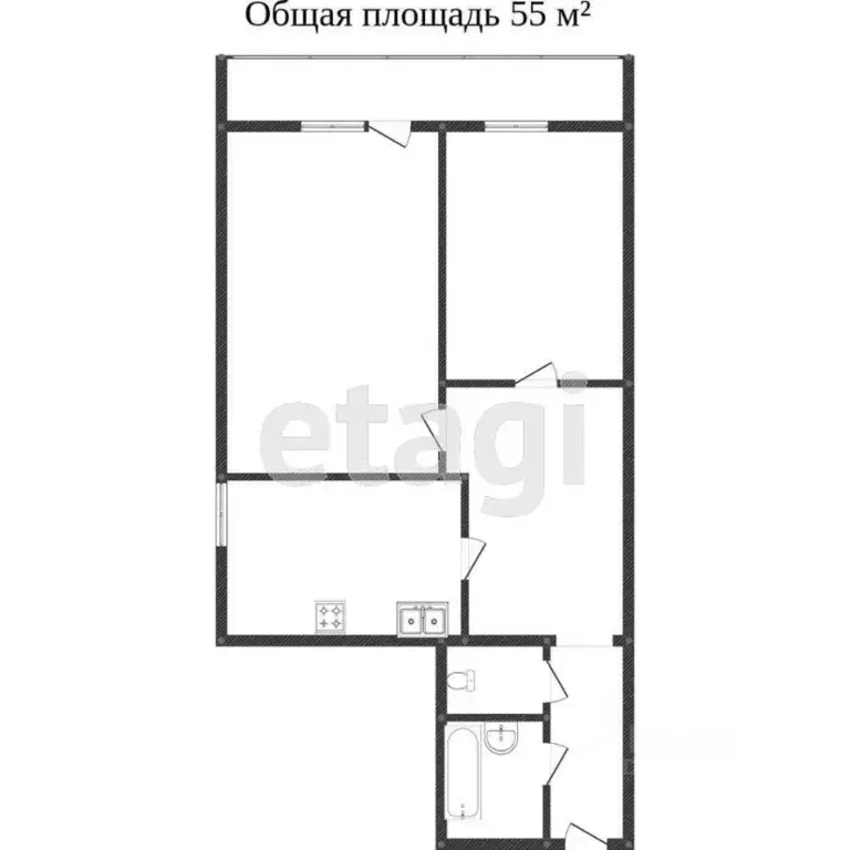 2-к кв. Воронежская область, Воронеж ул. Хользунова, 96 (52.4 м) - Фото 2