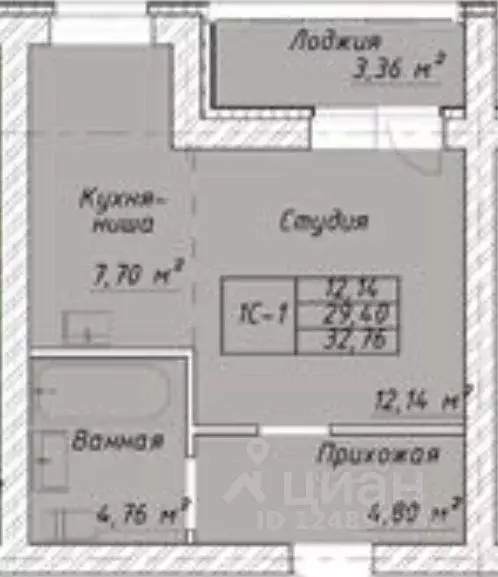 1-к кв. Ивановская область, Ивановский район, Богданихское с/пос, д. ... - Фото 1