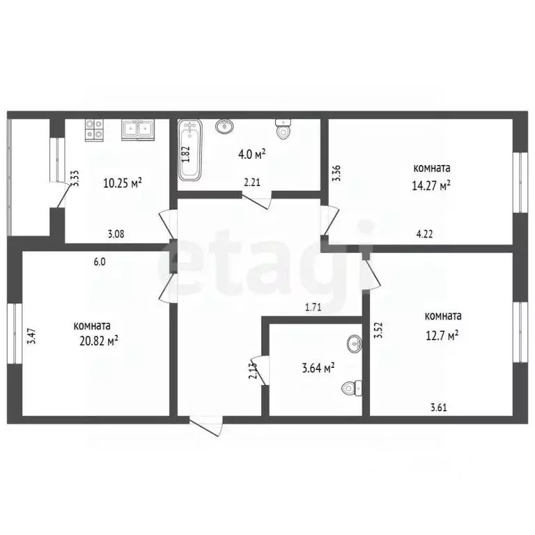 3-к кв. Москва Онежская ул., 33 (74.8 м) - Фото 2