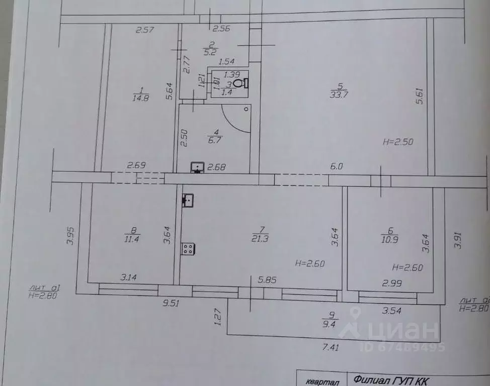 3-к кв. Краснодарский край, Анапа ул. Толстого, 57 (105.4 м) - Фото 2