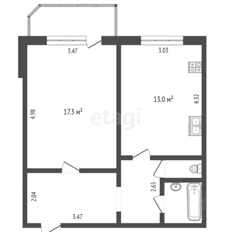 1-к кв. Тюменская область, Тюмень Восточный мкр, ул. Моторостроителей, ... - Фото 2