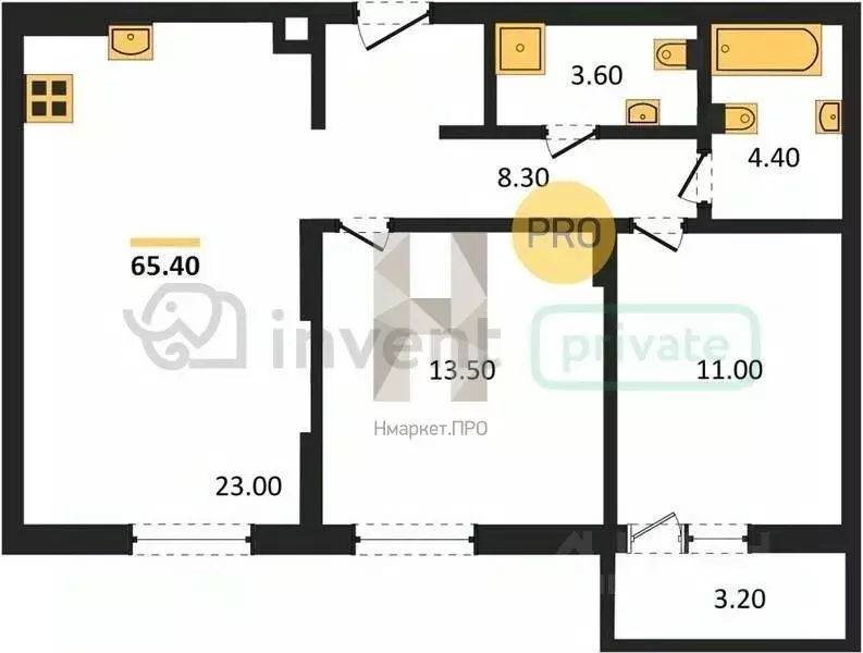 2-к кв. Калининградская область, Гурьевск ул. Лазурная, 18 (65.4 м) - Фото 1