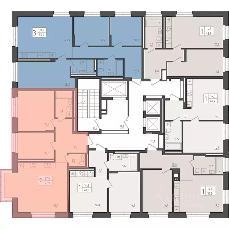 2-к кв. Башкортостан, Уфа 563-й кв-л,  (77.9 м) - Фото 2