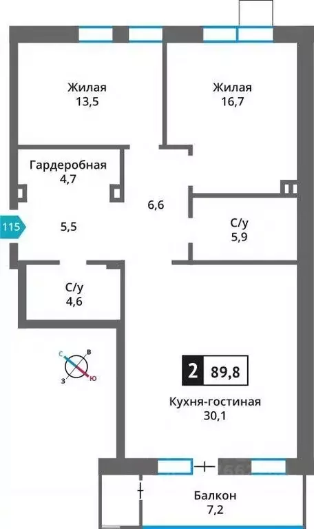 2-к кв. Московская область, Красногорск городской округ, д. Марьино ... - Фото 0