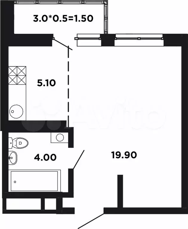 Квартира-студия, 30,6 м, 11/20 эт. - Фото 0