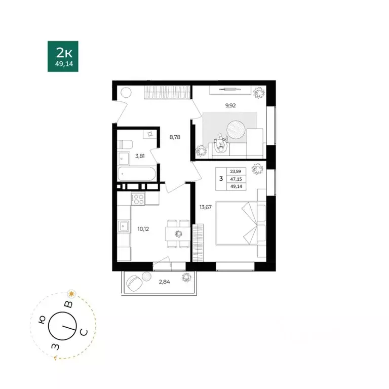 2-к кв. Ярославская область, Ярославль Северный жилрайон, 15-й мкр, 1 ... - Фото 0