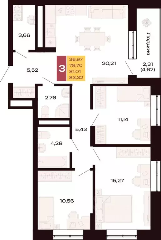 3-к кв. Свердловская область, Екатеринбург Юго-Западный жилрайон, ... - Фото 0