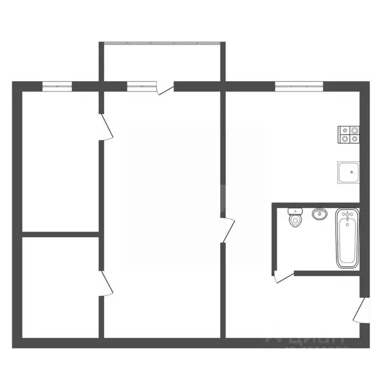 2-к кв. Тульская область, Тула Штыковая ул., 41 (44.5 м) - Фото 2