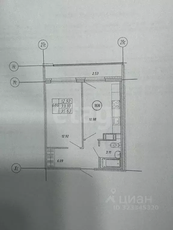 1-к кв. Ленинградская область, Кудрово г. Всеволожский район, ... - Фото 1
